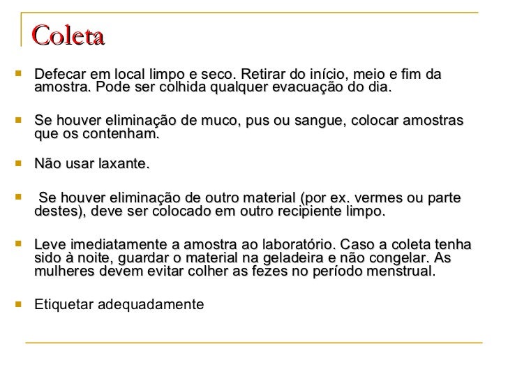 Exame de fezes sigla