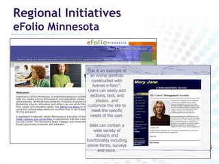 Regional Initiatives
eFolio Minnesota
 