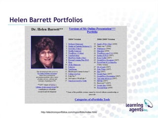 Helen Barrett Portfolios




          http://electronicportfolios.com/myportfolio/index.html
 