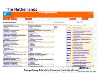 The Netherlands




        Competency Atlas http://www.competentieatlas.nl/
                                                       percolab CAPLA Nov 2009
 