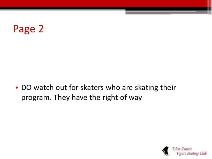 Eden Prairie Figure Skating Club Safety Rules