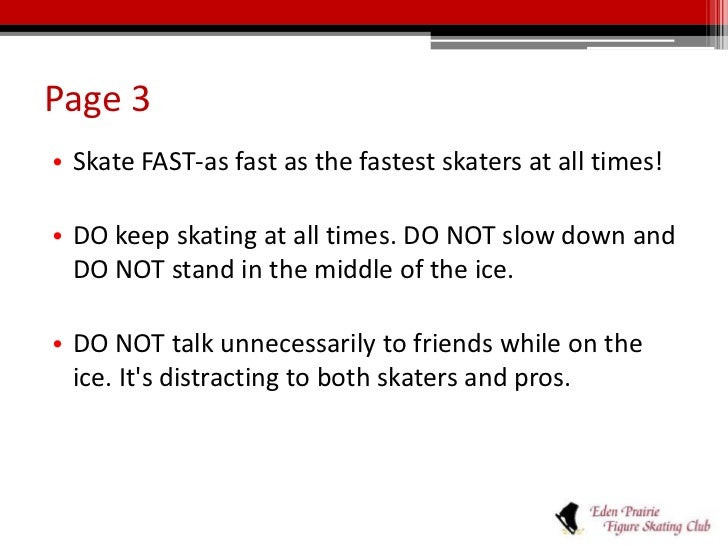 Eden Prairie Figure Skating Club Safety Rules