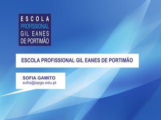 SOFIA GAMITO [email_address] ESCOLA PROFISSIONAL GIL EANES DE PORTIMÃO 