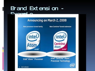 Brand Extension - Example 