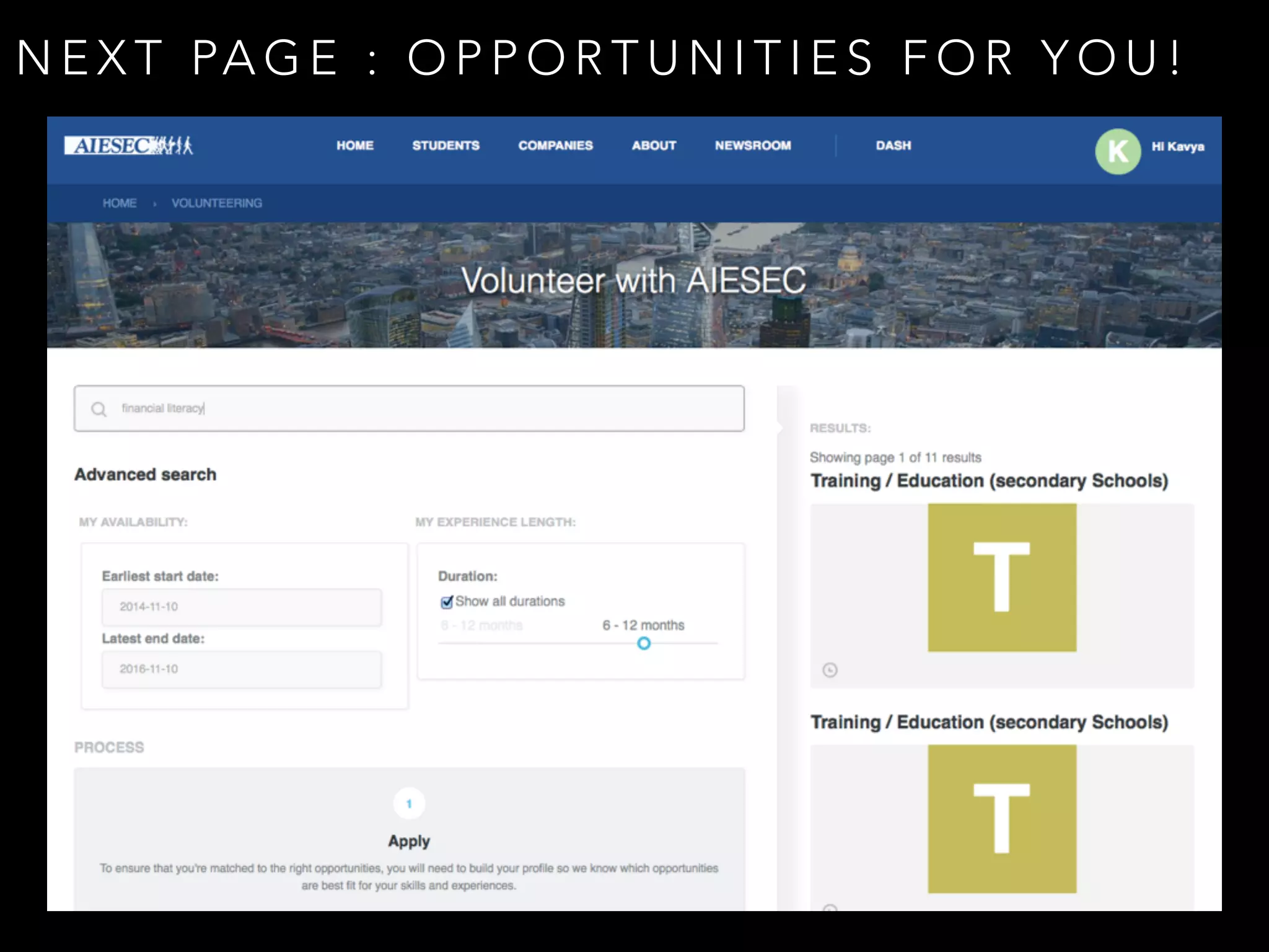 NEXT PAGE : OPPORTUNITIES FOR YOU! 
 