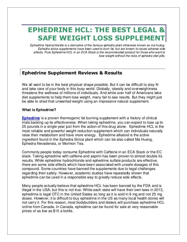 Ephedrine Hcl The Best Legal Safe Weight Loss Supplement