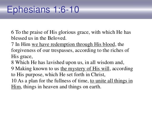 Ephesians 1 1 14 Part One Ephesians 1 1 14 Part One