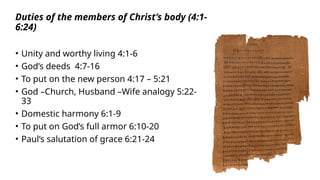 The book of Paul the Apostle to Ephesians - Background | PPTX