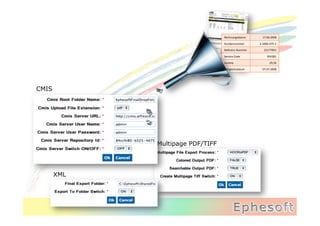 Rechnungsdatum	
            17.06.2008	
  

                                  Kundennummer	
           2-­‐1006-­‐475-­‐1	
  

                                  Referenz	
  Nummer	
          22177991	
  

                                  Service	
  Code	
                 954381	
  

                                  Summe	
                              29,34	
  

                                  Fälligkeitsdatum	
          07.07.2008	
  




CMIS




             Multipage PDF/TIFF




       XML
 