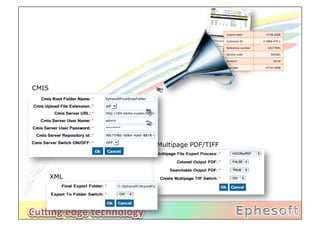 Invoice	
  date	
            17.06.2008	
  

                                                             Customer	
  ID	
          2-­‐1006-­‐475-­‐1	
  

                                                             Reference	
  number	
          22177991	
  

                                                             Service	
  code	
                  954381	
  

                                                             Amount	
                              29,34	
  

                                                             Due	
  date	
                07.07.2008	
  




CMIS



             hQp://cmis.nuxeo.com	
  




                                        Multipage PDF/TIFF




       XML
 