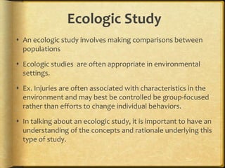 Ecologic Study Results Example Epi chapter 4 | PPTX