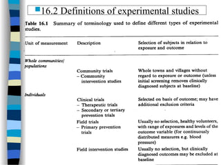 16.2 Definitions of experimental studies
 
