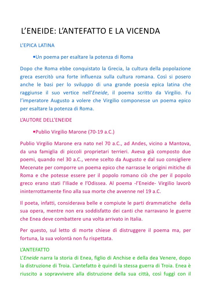 Parafrasi Proemio Eneide Vv 1 33