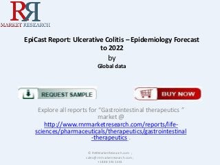 EpiCast Report: Ulcerative Colitis – Epidemiology Forecast
to 2022

by
Global data

Explore all reports for “Gastrointestinal therapeutics ”
market @
http://www.rnrmarketresearch.com/reports/lifesciences/pharmaceuticals/therapeutics/gastrointestinal
-therapeutics .
© RnRMarketResearch.com ;
sales@rnrmarketresearch.com ;
+1 888 391 5441

 