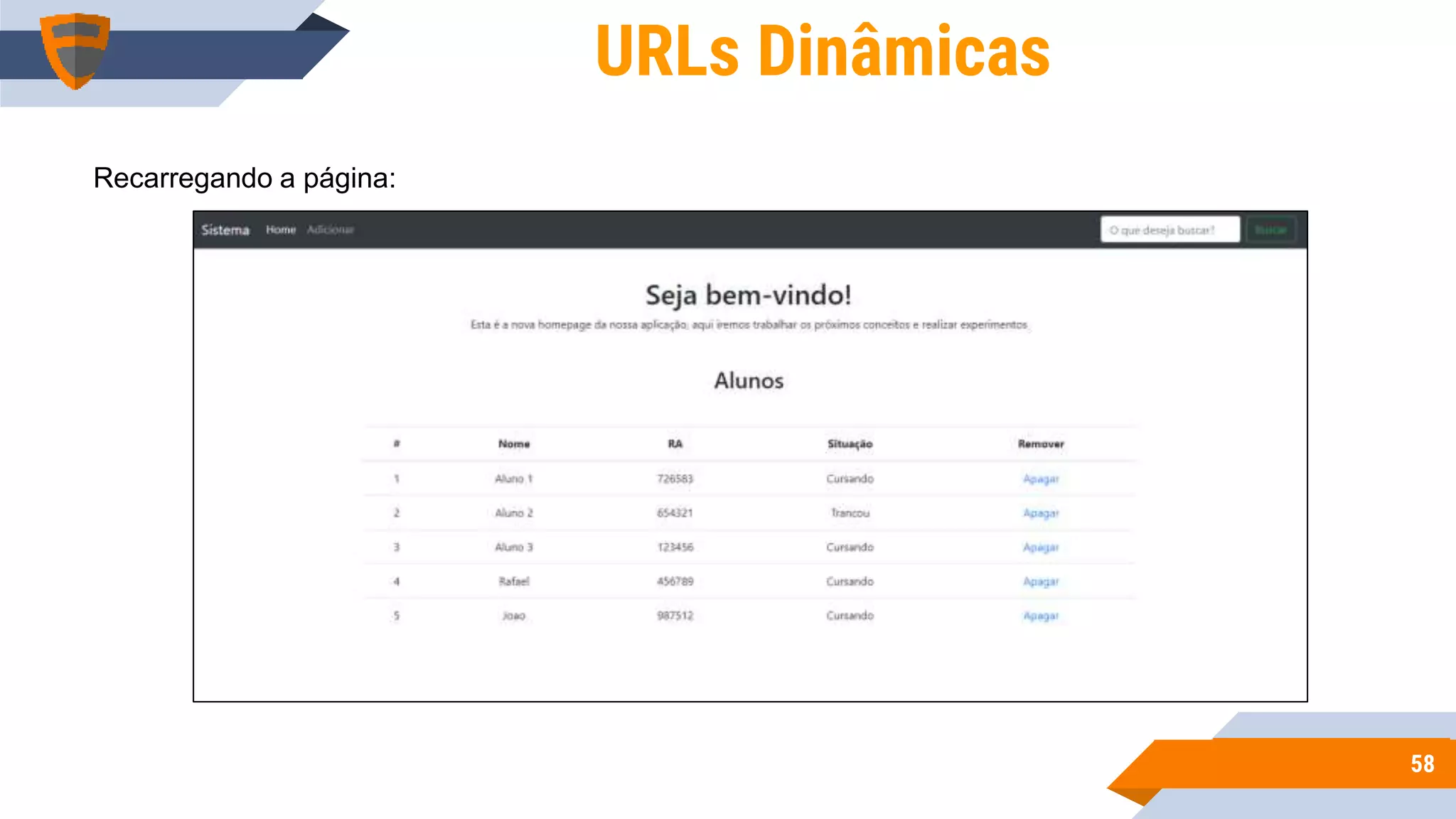 5858
URLs Dinâmicas
Recarregando a página:
 