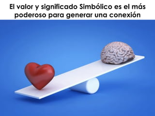 El valor y significado Simbólico es el más
poderoso para generar una conexión
 