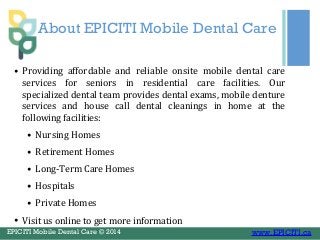 Dental Care for Seniors in Nursing and Retirement Homes