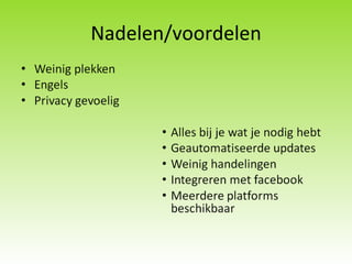 Nadelen/voordelen 