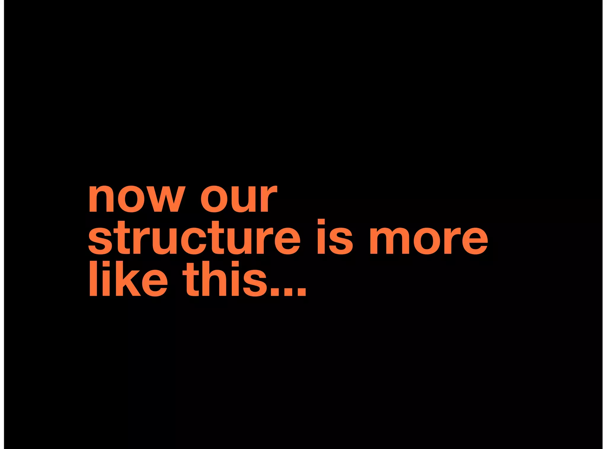 now our
structure is more
like this...
 