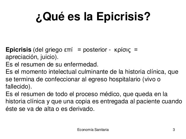 Epicrisis que es Epicrisis que es