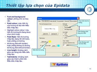 Thiết lập lựa chọn của Epidata

11

 