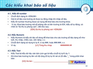 Các kiểu khai báo số liệu

30

 