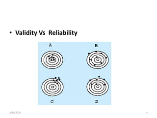 • Validity Vs Reliability
6
3/20/2024
 