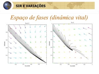 Espaço de fases (dinâmica vital) SIR E VARIAÇÕES 