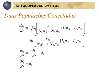 Duas Populações Conectadas SIR ACOPLADOS EM REDE 
