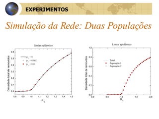 Simulação da Rede: Duas Populações EXPERIMENTOS 
