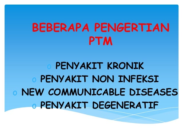Epidemiologi Penyakit Tidak Menular