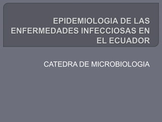 EPIDEMIOLOGIA DE LAS ENFERMEDADES INFECCIOSAS EN EL ECUADOR CATEDRA DE MICROBIOLOGIA 