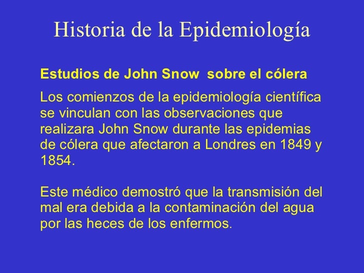 Historia de la epidemiologia