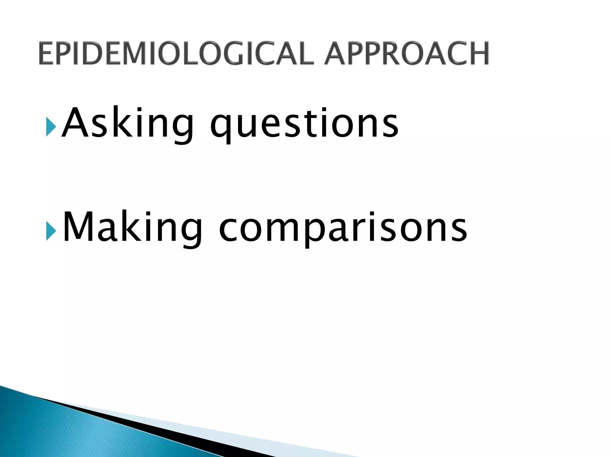 Asking questions
Making comparisons
 