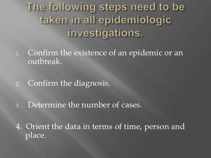 Epidemiological Investigations
