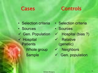 Akhilesh Bhargava15Cases                 ControlsSelection criteriaSources Gen. Population
