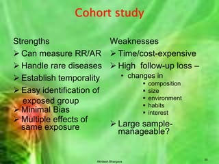 ExposureCase control studyDisease ?----------------------------------      ?---------------------------------- Prospective Cohort StudyExposure  Disease               ---------------                    ------------------?                -------------------                 ------------------- ?     Retrospective cohort StudyExposure                                           Disease-----------------------------------------------     ?                     ----------------------------------------------      ?