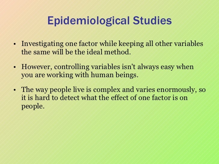 Epidemiological studies
