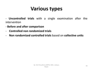 Epidemiological study designs by anil mph | PPTX