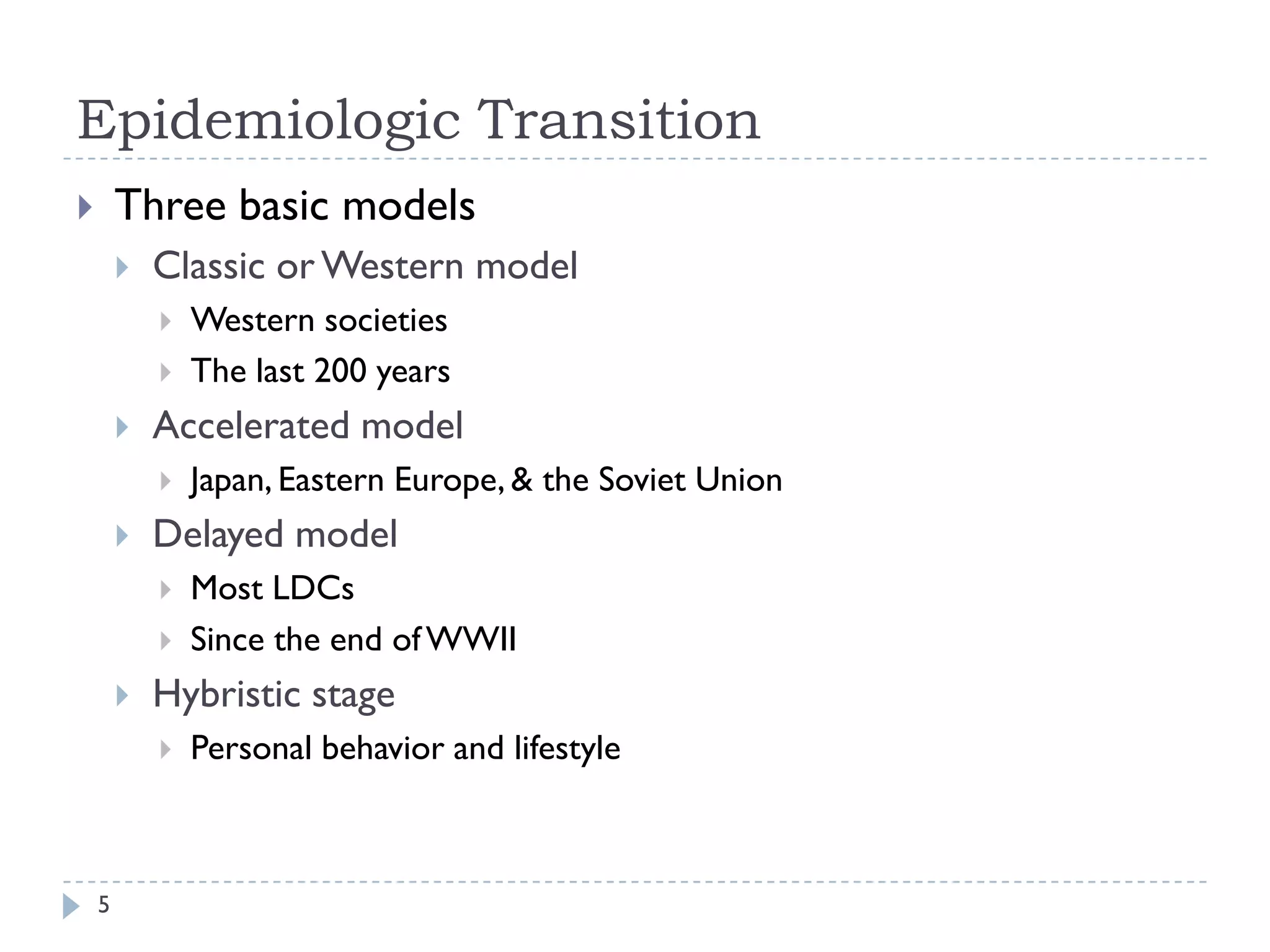 Epidemiological Transition