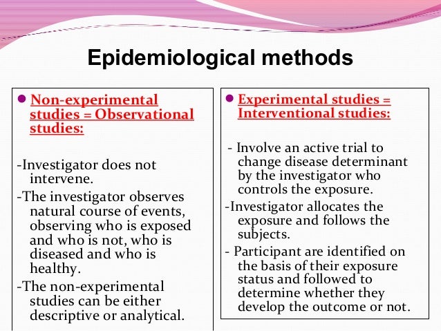 epidemiological studies epidemiological study