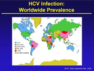 Répartition mondiale de l’infection par le virus
de l’hépatite C (VHC)
 
