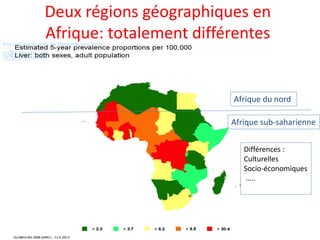Deux régions géographiques en
Afrique: totalement différentes
Afrique du nord
Afrique sub-saharienne
Différences :
Culturelles
Socio-économiques
…..
 
