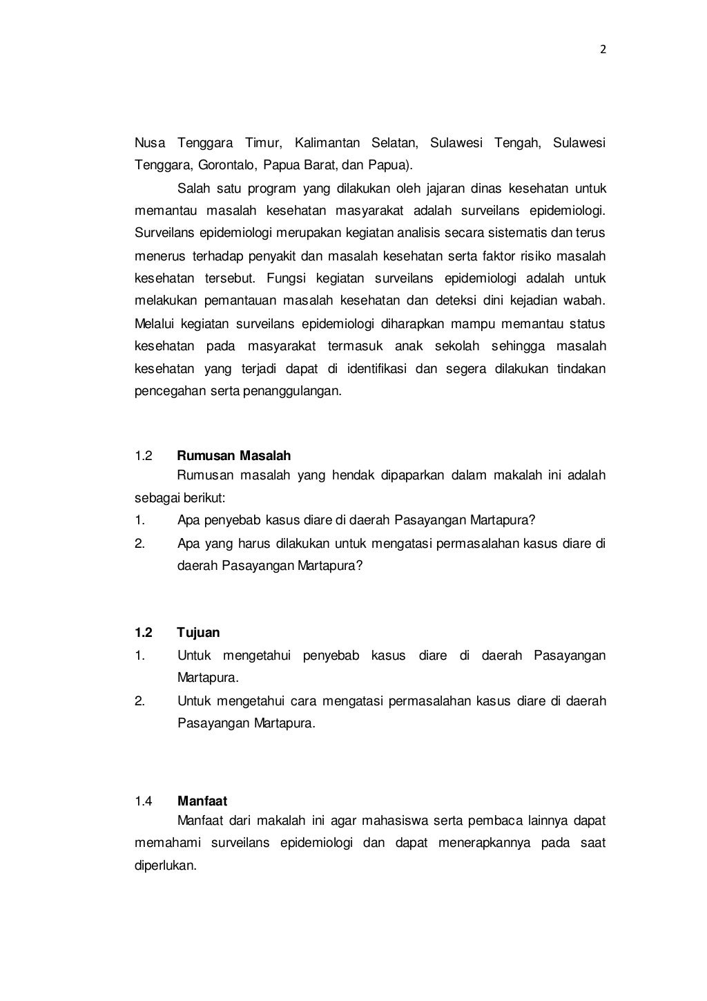 Surveilans Epidemiologi Penyakit Diare Di Wilayah Puskesmas Pasayanga… Surveilans Epidemiologi Penyakit Diare Di Wilayah Puskesmas Pasayanga…