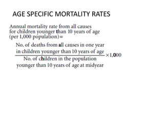 AGE SPECIFIC MORTALITY RATES
 