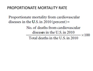 PROPORTIONATE MORTALITY RATE
 