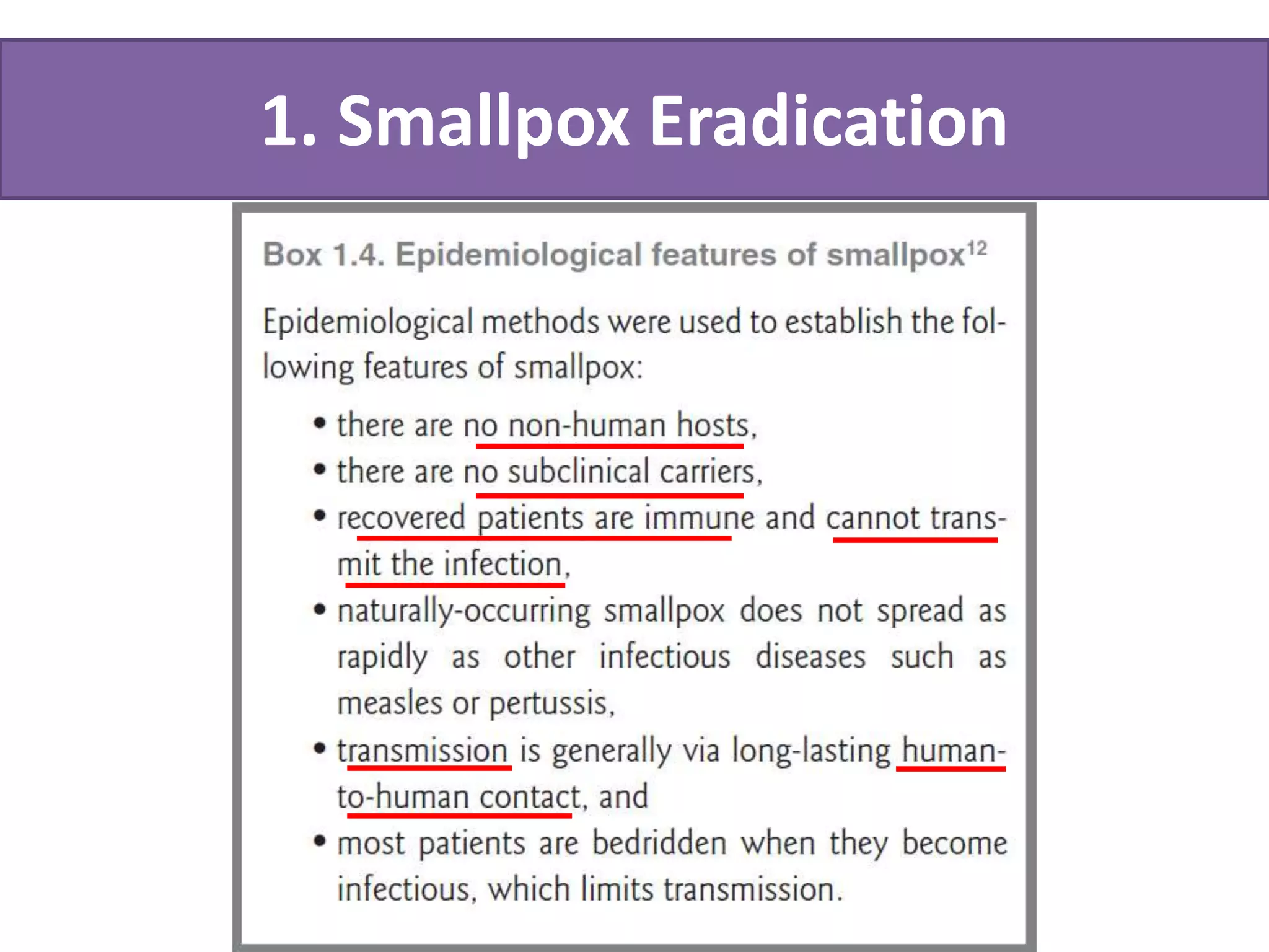 1. Smallpox Eradication