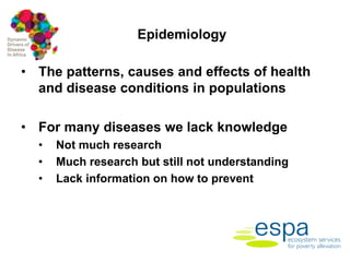Dynamic drivers of disease in Africa: Epidemiology and disease burden