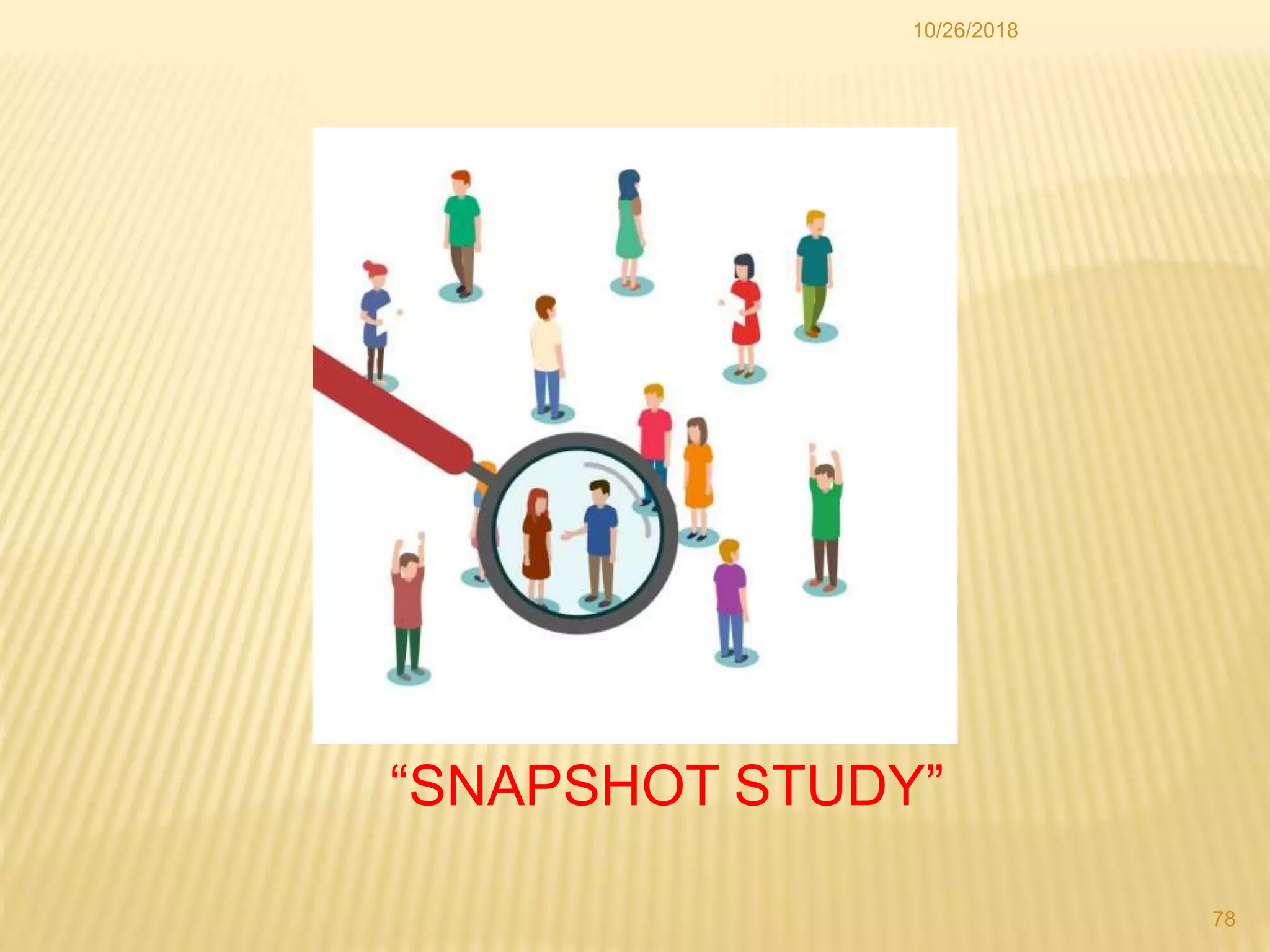 78
“SNAPSHOT STUDY”
10/26/2018
 
