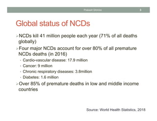 Epidemiology of Non Communicable Diseases (NCDs) | PDF